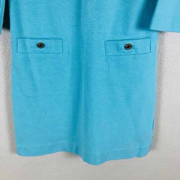 LILLY Pulitzer Dress Blue Turquoise Shift Knee Length Zip Versatile Size Small - Picture 4 of 16